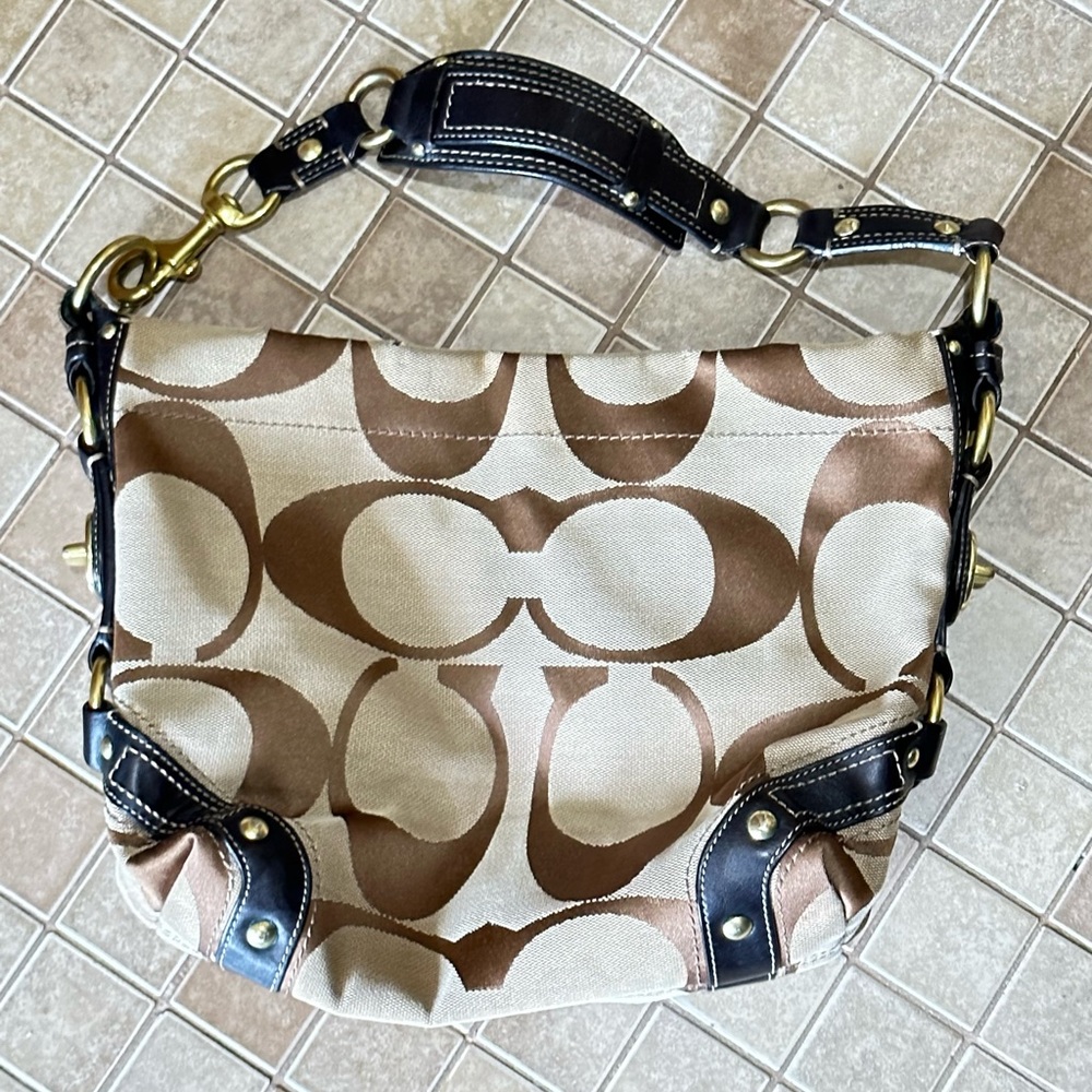 Coach signature jacquard Carly hobo purse